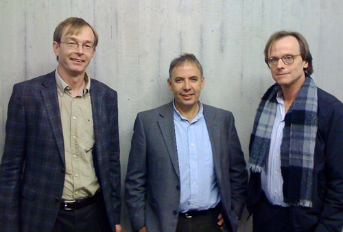 Mark Saffman (middle) with Tilman Esslinger (left) and Tobias Delbrück (right)